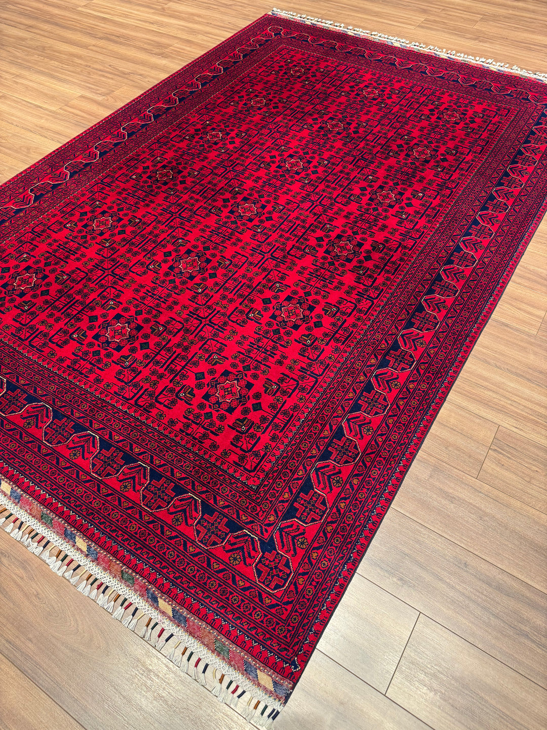 Afgan Halısı Hamyap Orijinal El Dokuması Kök Boya Yün 198x290 5.74 Metrekare - 7x10 ft