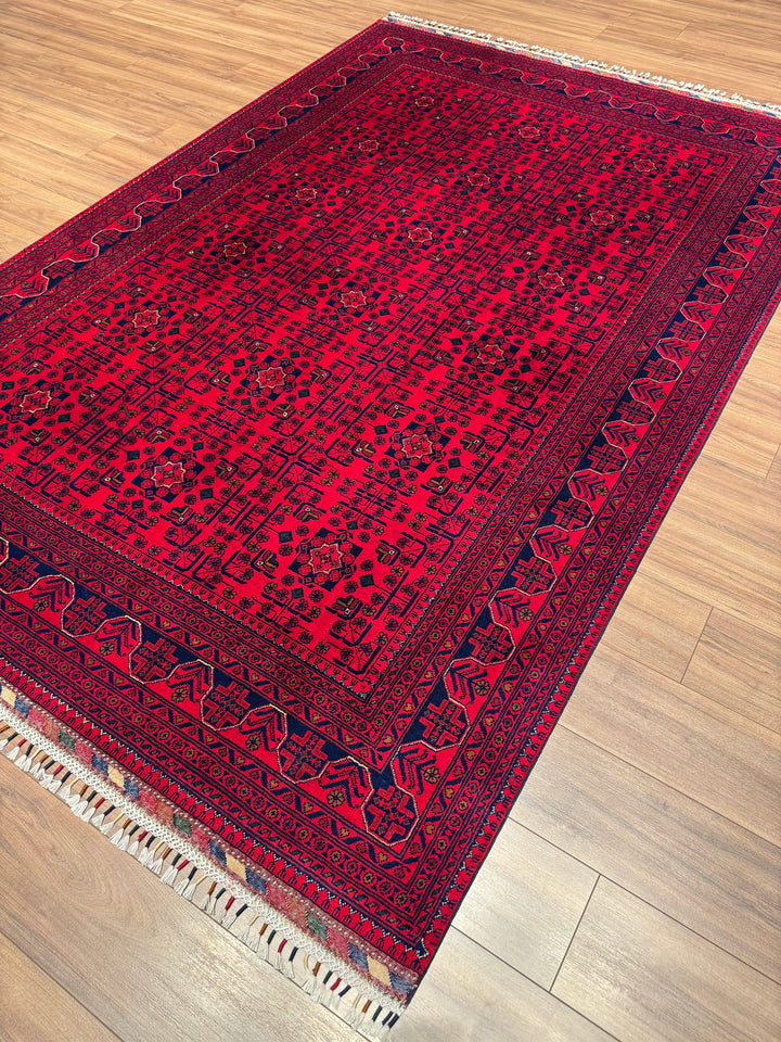 Afgan Halısı Hamyap Orijinal El Dokuması Kök Boya Yün 198x290 5.74 Metrekare - 7x10 ft