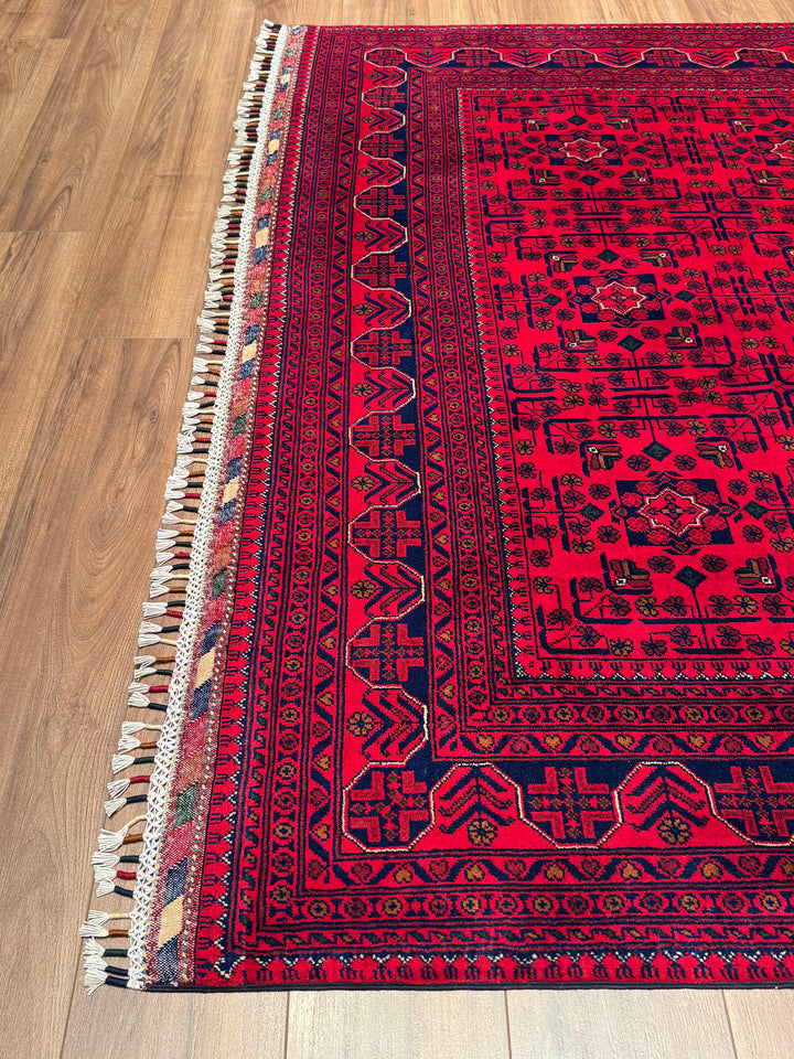 Afgan Halısı Hamyap Orijinal El Dokuması Kök Boya Yün 198x290 5.74 Metrekare - 7x10 ft