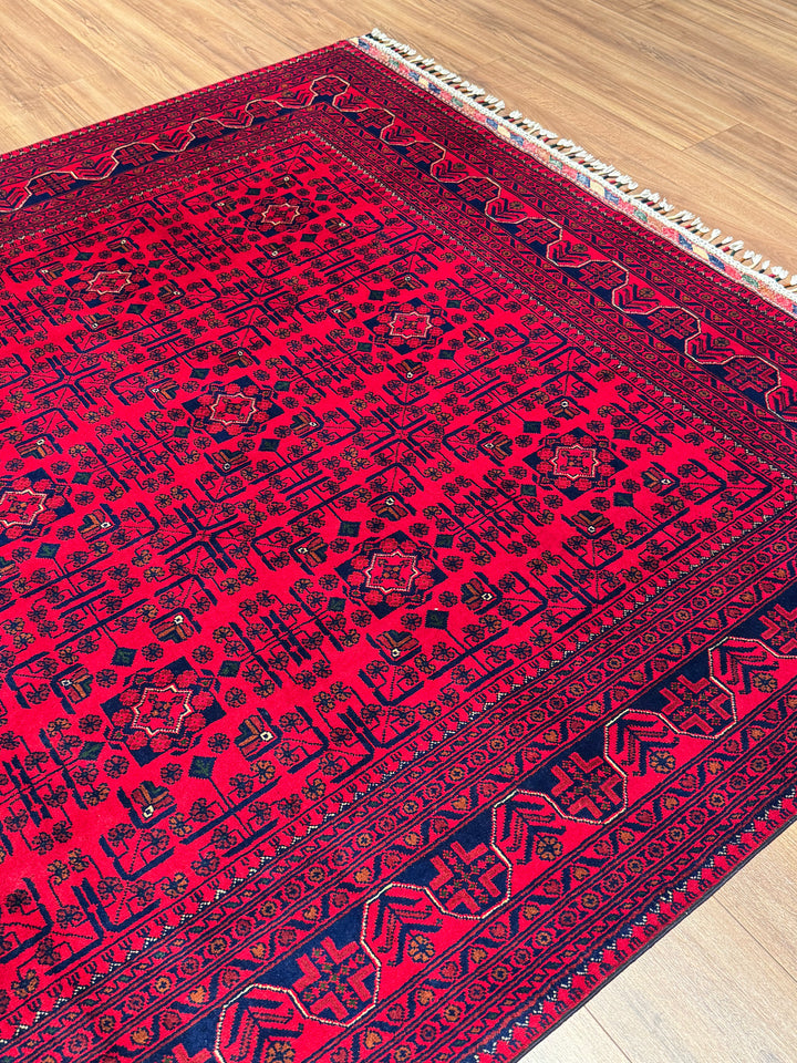 Afgan Halısı Hamyap Orijinal El Dokuması Kök Boya Yün 198x290 5.74 Metrekare - 7x10 ft