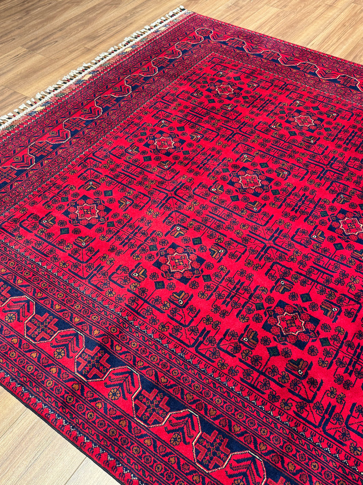 Afgan Halısı Hamyap Orijinal El Dokuması Kök Boya Yün 198x290 5.74 Metrekare - 7x10 ft