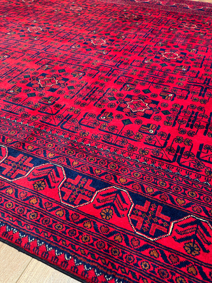 Afgan Halısı Hamyap Orijinal El Dokuması Kök Boya Yün 198x290 5.74 Metrekare - 7x10 ft