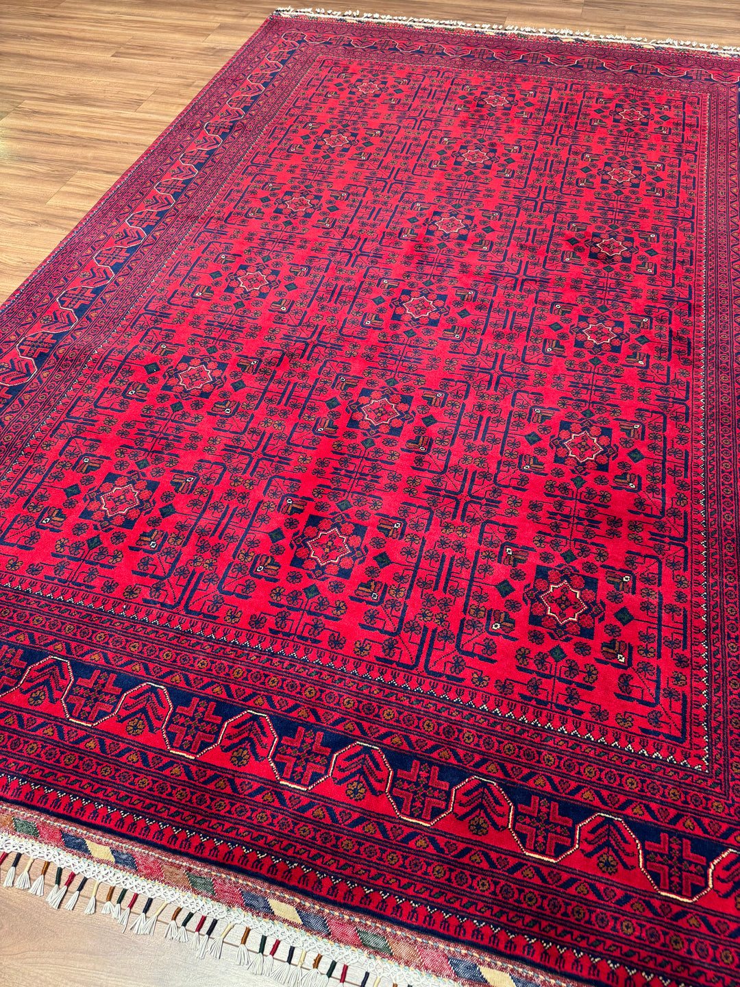 Afgan Halısı Hamyap Orijinal El Dokuması Kök Boya Yün 198x290 5.74 Metrekare - 7x10 ft