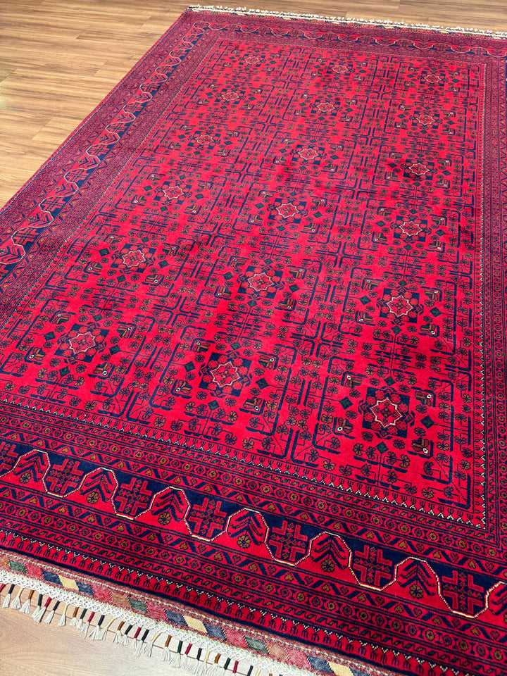 Afgan Halısı Hamyap Orijinal El Dokuması Kök Boya Yün 198x290 5.74 Metrekare - 7x10 ft