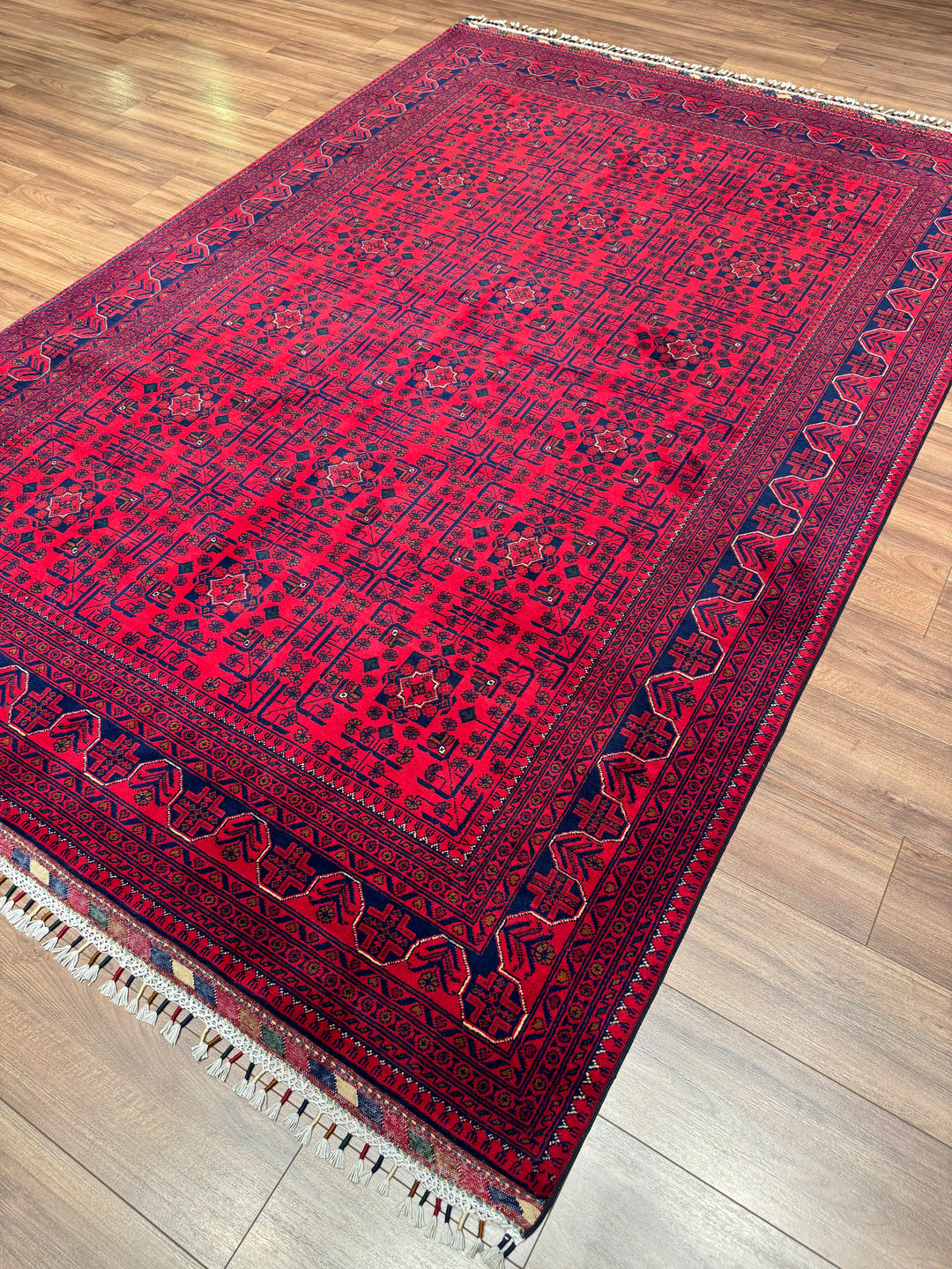 Afgan Halısı Hamyap Orijinal El Dokuması Kök Boya Yün 198x290 5.74 Metrekare - 7x10 ft