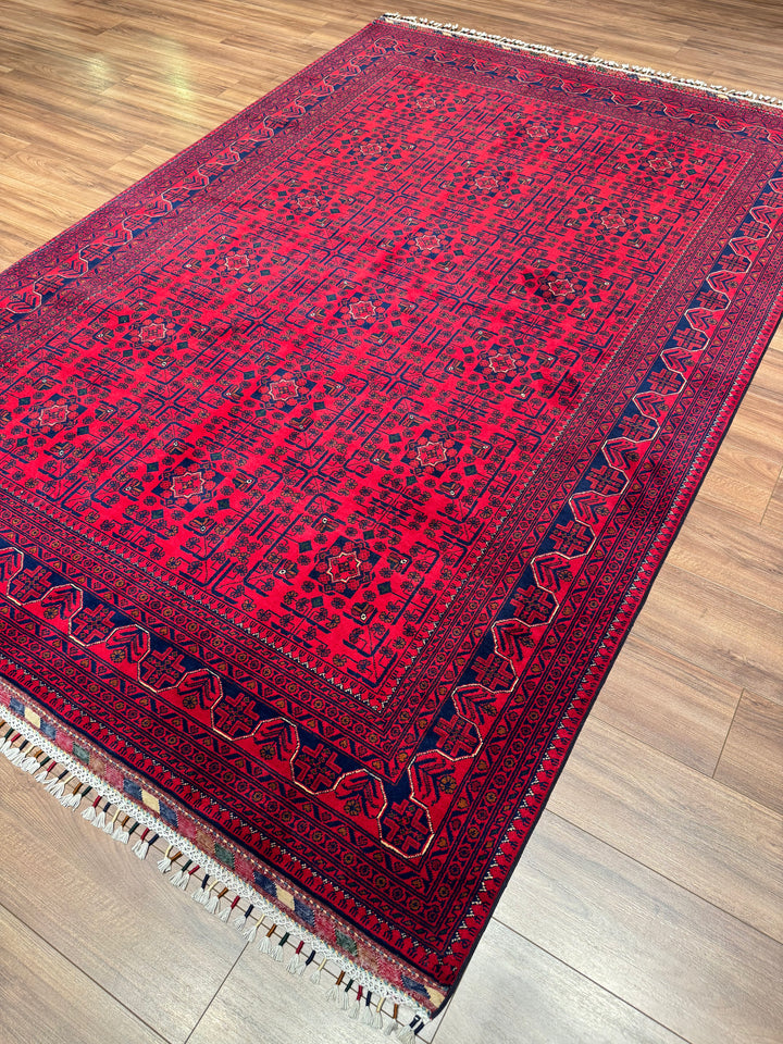 Afgan Halısı Hamyap Orijinal El Dokuması Kök Boya Yün 198x290 5.74 Metrekare - 7x10 ft