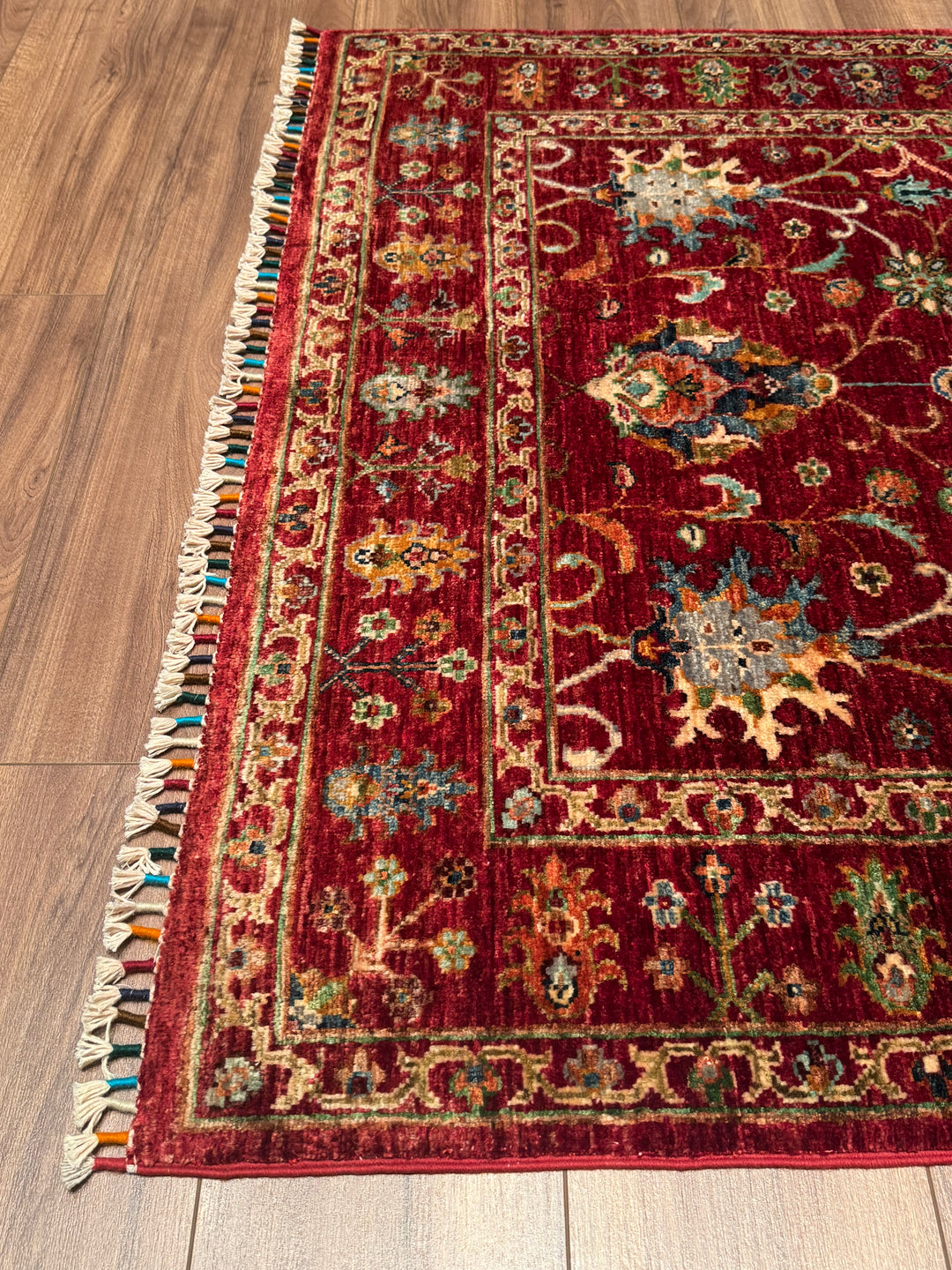 Sultani Binbirgece Orijinal El Dokuması Kırmızı Kök Boya Yün Halı 125x193 2.41 Metrekare - 4x6 ft