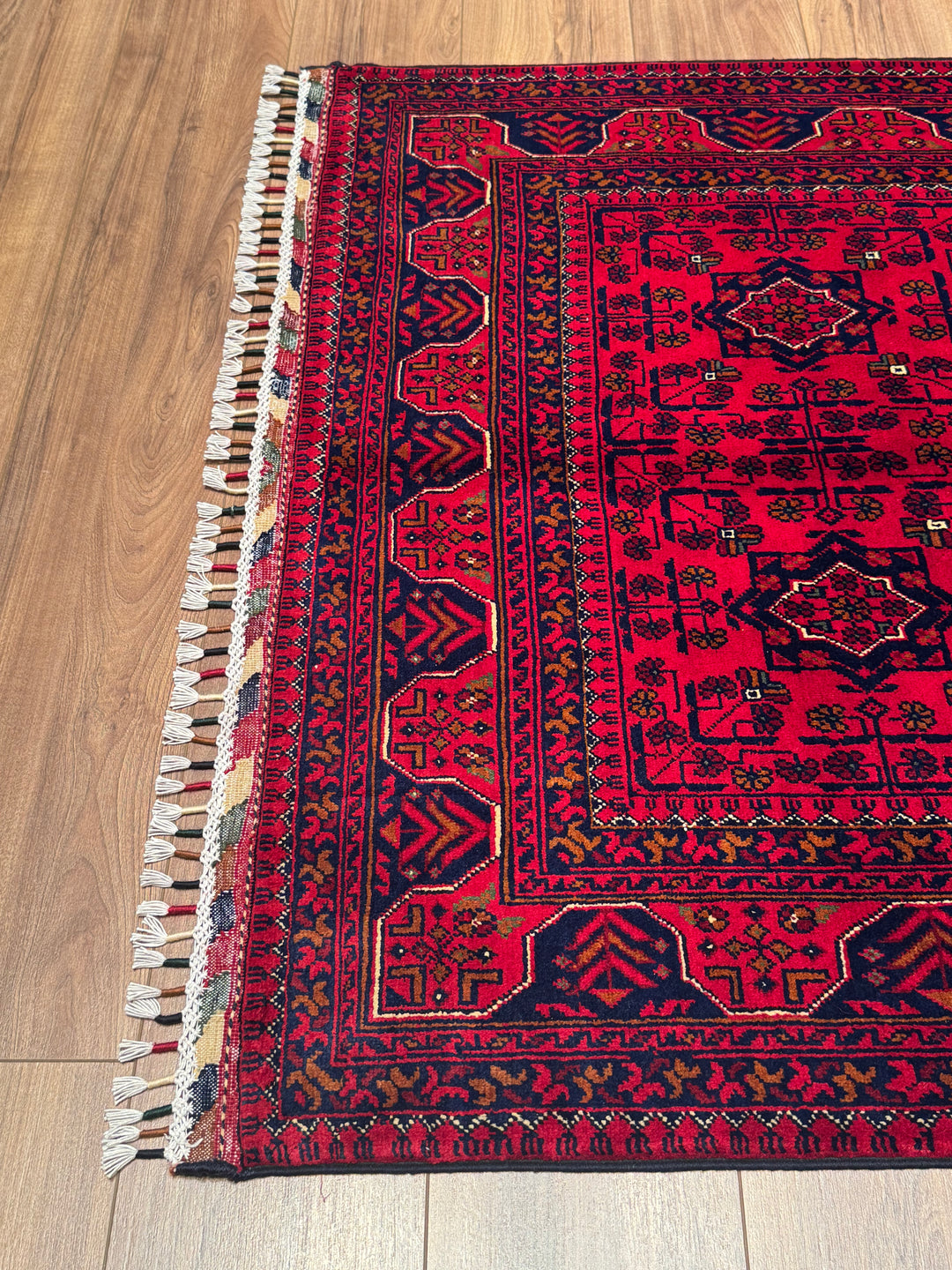 Afgan Halısı Hamyap Orijinal El Dokuması Kök Boya Yün 116x189 2.19 Metrekare - 4x6 ft