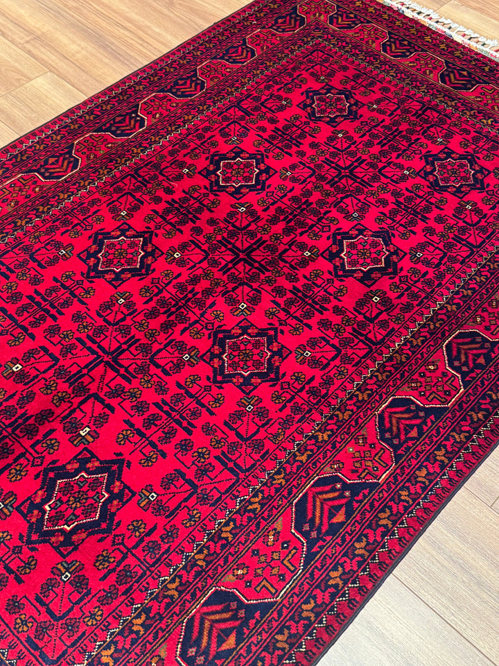 Afgan Halısı Hamyap Orijinal El Dokuması Kök Boya Yün 116x189 2.19 Metrekare - 4x6 ft