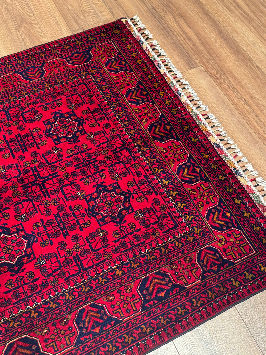 Afgan Halısı Hamyap Orijinal El Dokuması Kök Boya Yün 116x189 2.19 Metrekare - 4x6 ft