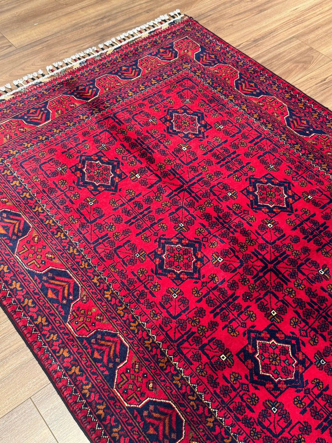 Afgan Halısı Hamyap Orijinal El Dokuması Kök Boya Yün 116x189 2.19 Metrekare - 4x6 ft