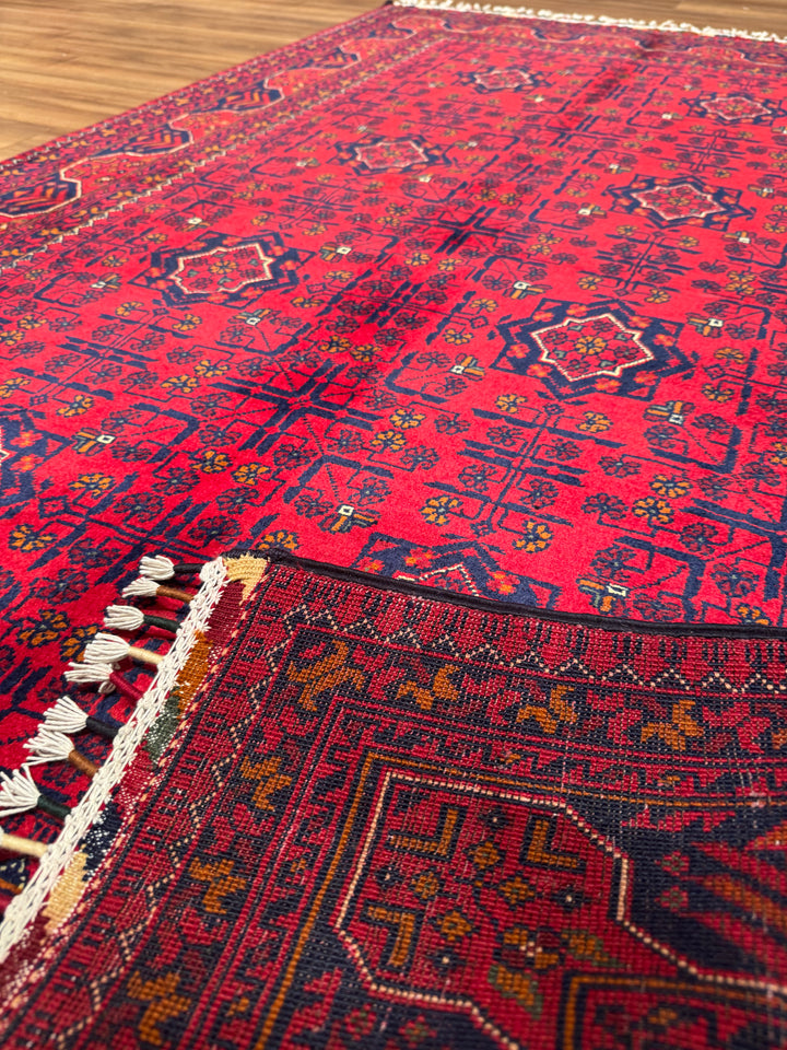 Afgan Halısı Hamyap Orijinal El Dokuması Kök Boya Yün 116x189 2.19 Metrekare - 4x6 ft