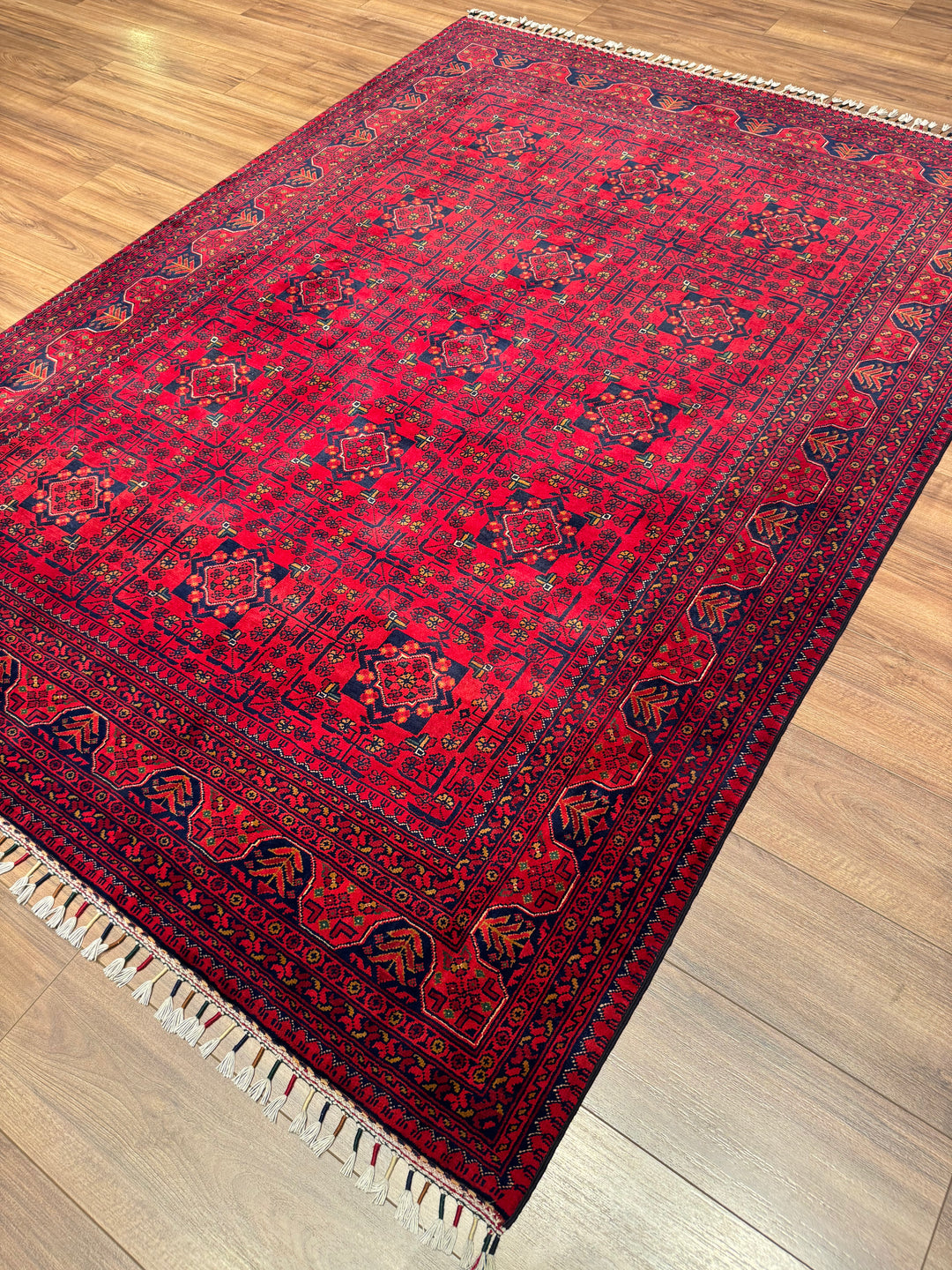 Afgan Halısı Hamyap Orijinal El Dokuması Kök Boya Yün 169x234 3.95 Metrekare - 5x7 ft