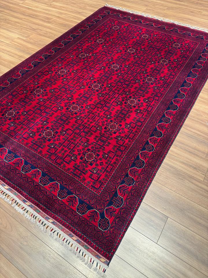 Afgan Halısı Hamyap Orijinal El Dokuması Kök Boya Yün 200x302 6.04 Metrekare - 7x10 ft