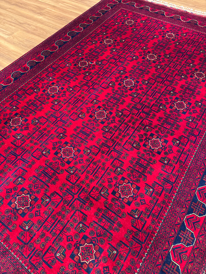 Afgan Halısı Hamyap Orijinal El Dokuması Kök Boya Yün 200x302 6.04 Metrekare - 7x10 ft