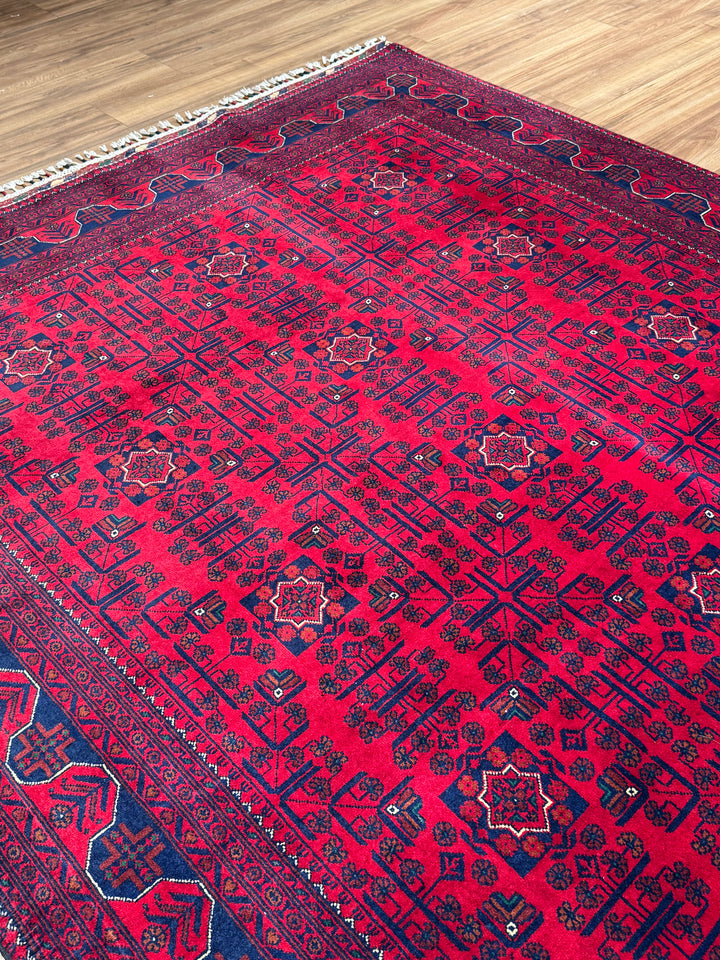 Afgan Halısı Hamyap Orijinal El Dokuması Kök Boya Yün 200x302 6.04 Metrekare - 7x10 ft