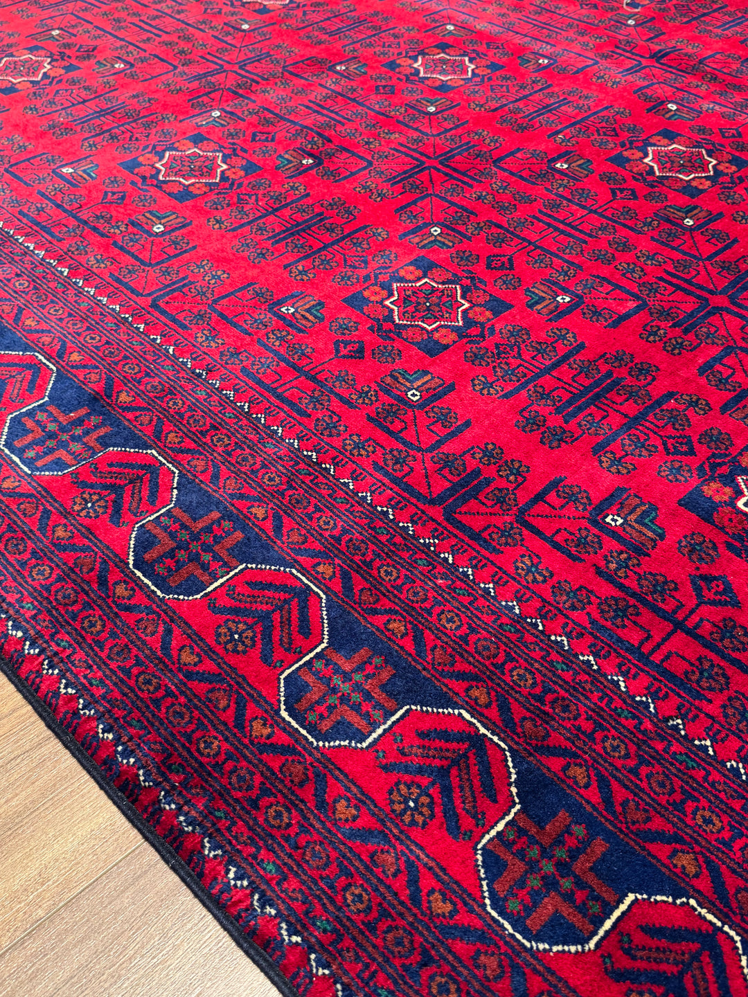 Afgan Halısı Hamyap Orijinal El Dokuması Kök Boya Yün 200x302 6.04 Metrekare - 7x10 ft