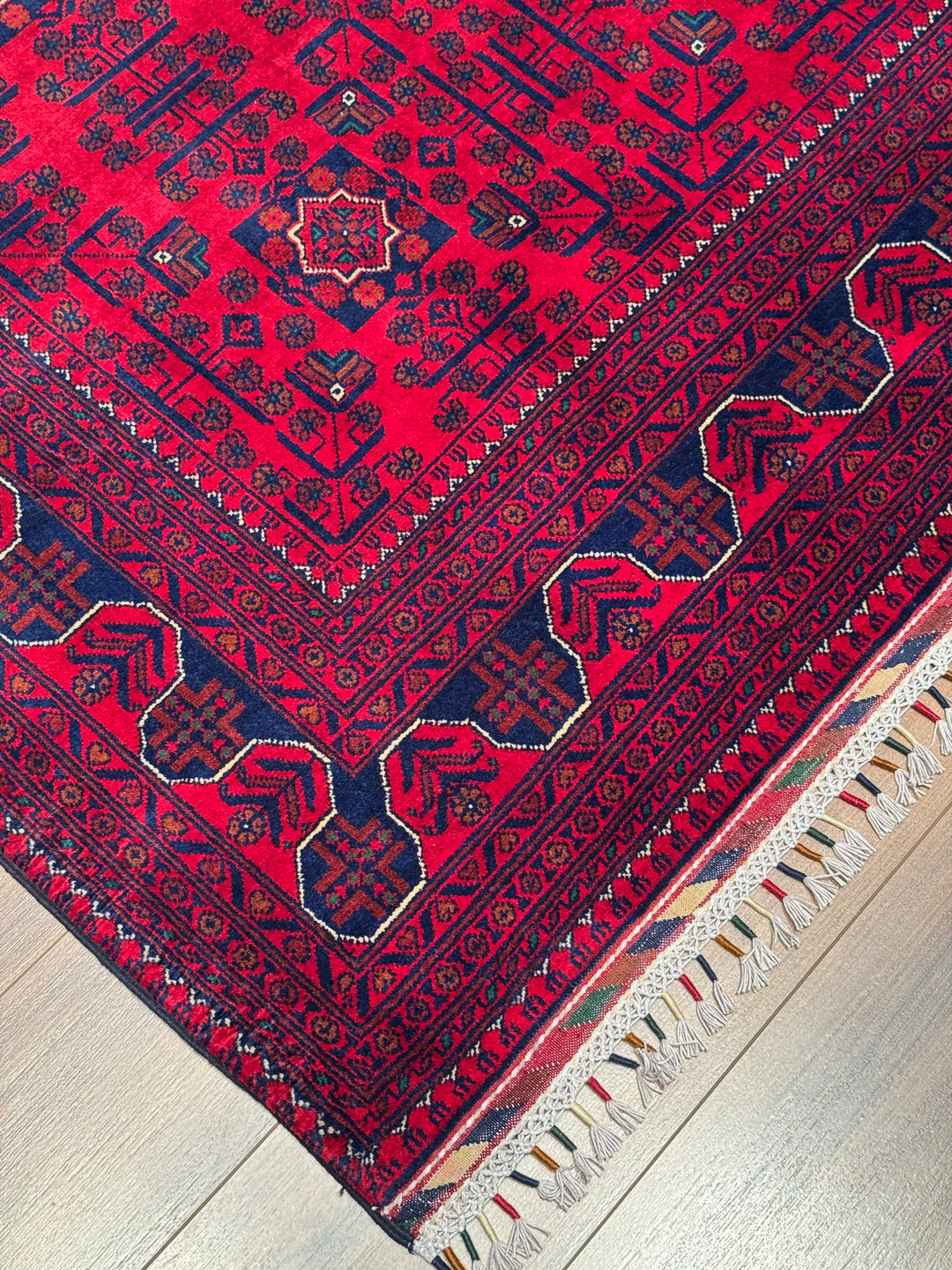 Afgan Halısı Hamyap Orijinal El Dokuması Kök Boya Yün 200x302 6.04 Metrekare - 7x10 ft