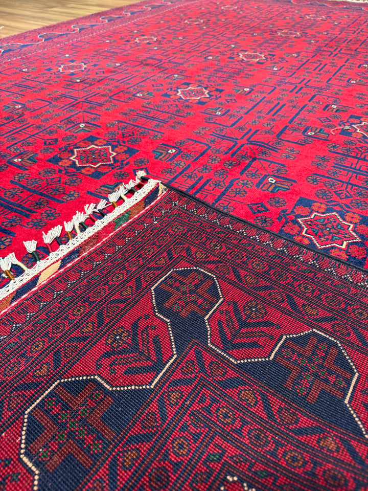 Afgan Halısı Hamyap Orijinal El Dokuması Kök Boya Yün 200x302 6.04 Metrekare - 7x10 ft