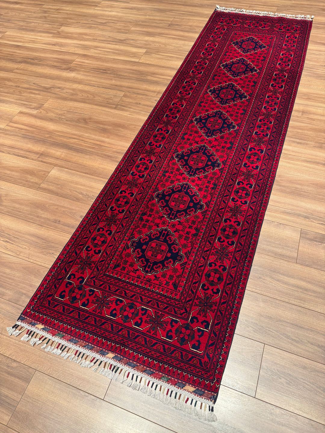 Afgan Halısı Hamyap Yolluk Orijinal El Dokuması Kök Boya Yün 0.84x290 2.44 Metrekare - 3x10 ft