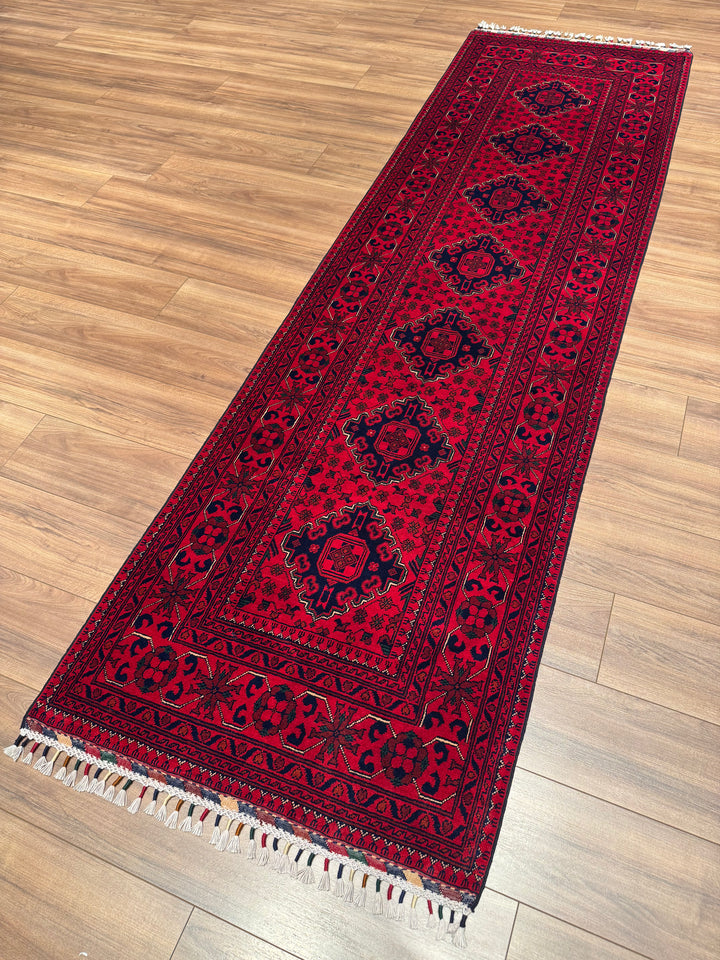 Afgan Halısı Hamyap Yolluk Orijinal El Dokuması Kök Boya Yün 0.85x294 2.50 Metrekare - 3x10 ft