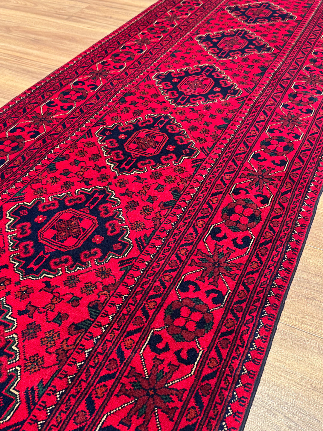 Afgan Halısı Hamyap Yolluk Orijinal El Dokuması Kök Boya Yün 0.85x294 2.50 Metrekare - 3x10 ft