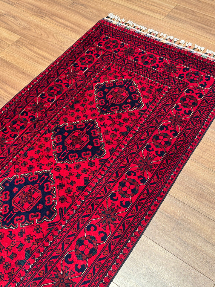 Afgan Halısı Hamyap Yolluk Orijinal El Dokuması Kök Boya Yün 0.85x294 2.50 Metrekare - 3x10 ft