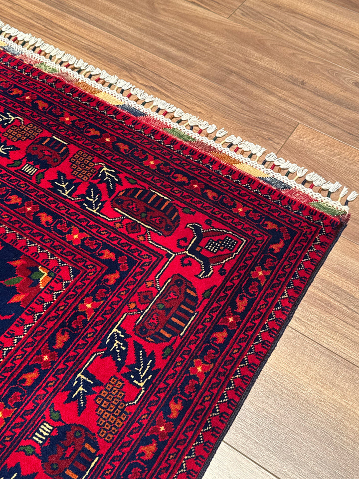 Afghan Carpet Hamyap Original Hand Woven Vegetable Dyed Wool 169x240 4.06 Square Meters - 5x7 ft
