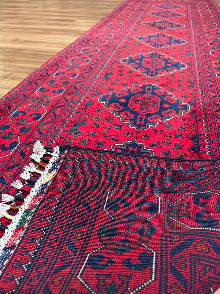 Afgan Halısı Hamyap Yolluk Orijinal El Dokuması Kök Boya Yün 0.85x294 2.50 Metrekare - 3x10 ft