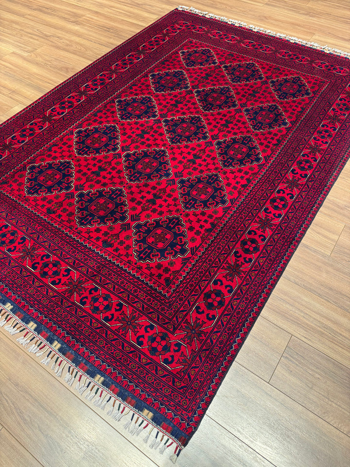 Afgan Halısı Hamyap Orijinal El Dokuması Kök Boya Yün 169x238 4.02 Metrekare - 5x7 ft