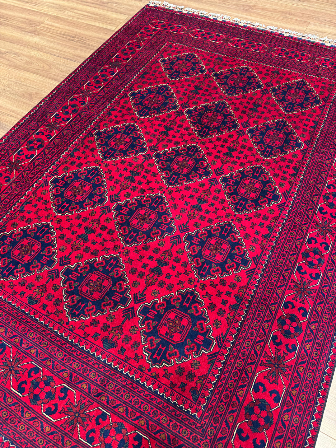 Afgan Halısı Hamyap Orijinal El Dokuması Kök Boya Yün 169x238 4.02 Metrekare - 5x7 ft