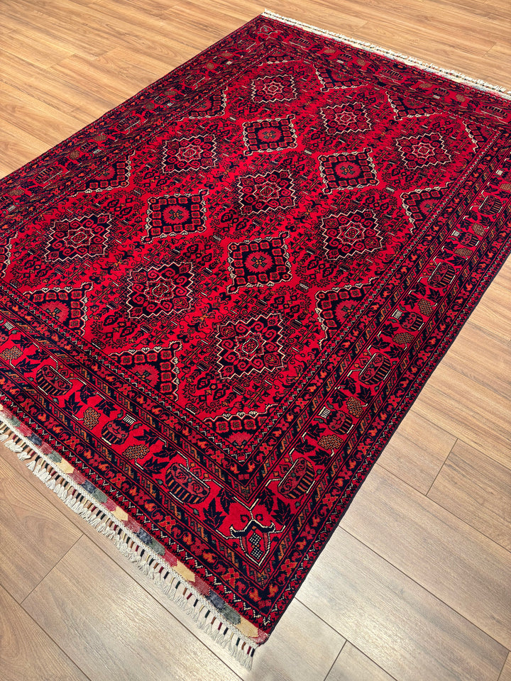 Afghan Carpet Hamyap Original Hand Woven Vegetable Dyed Wool 173x231 4 Square Meters - 5x7 ft
