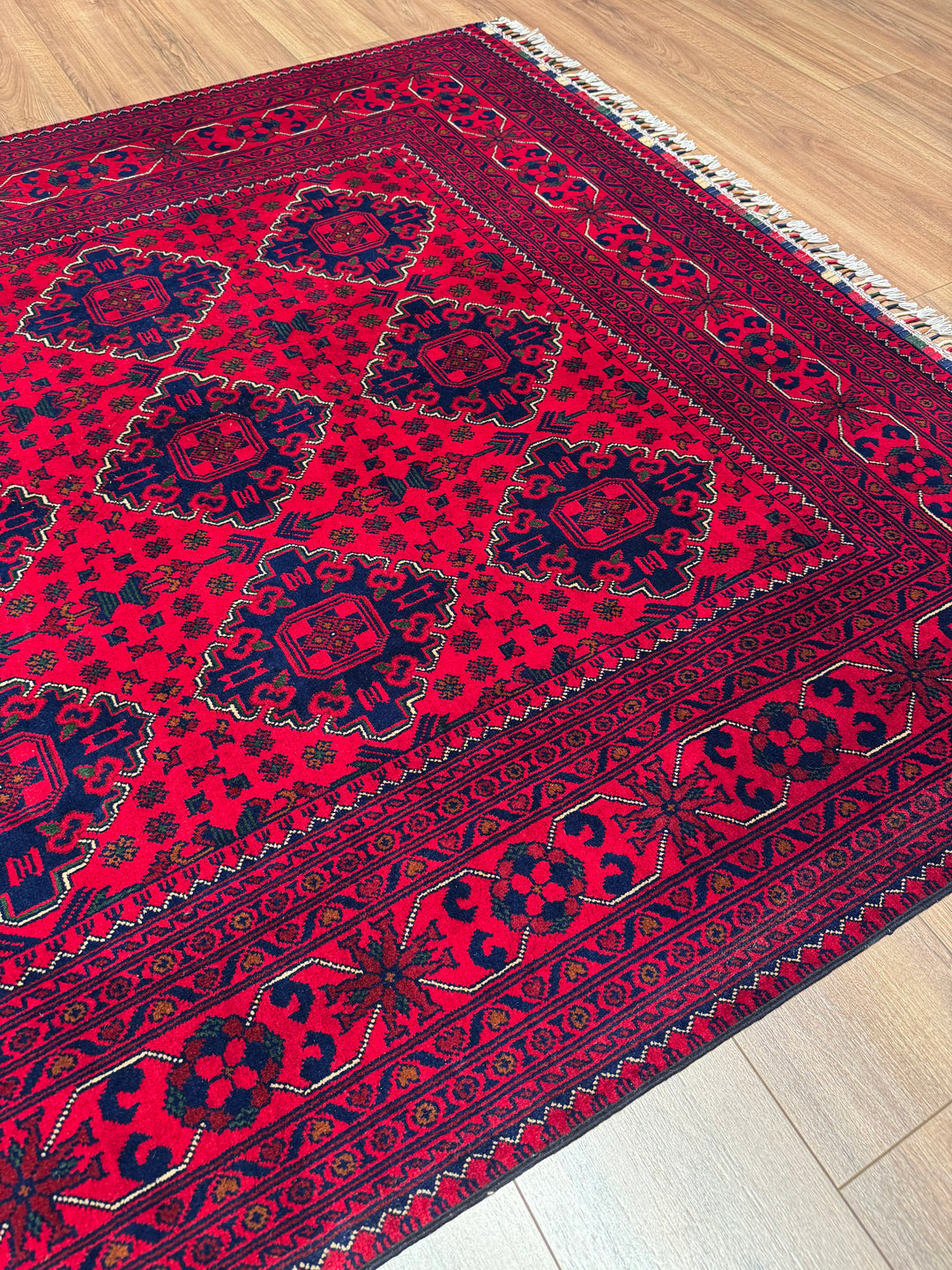 Afgan Halısı Hamyap Orijinal El Dokuması Kök Boya Yün 169x238 4.02 Metrekare - 5x7 ft