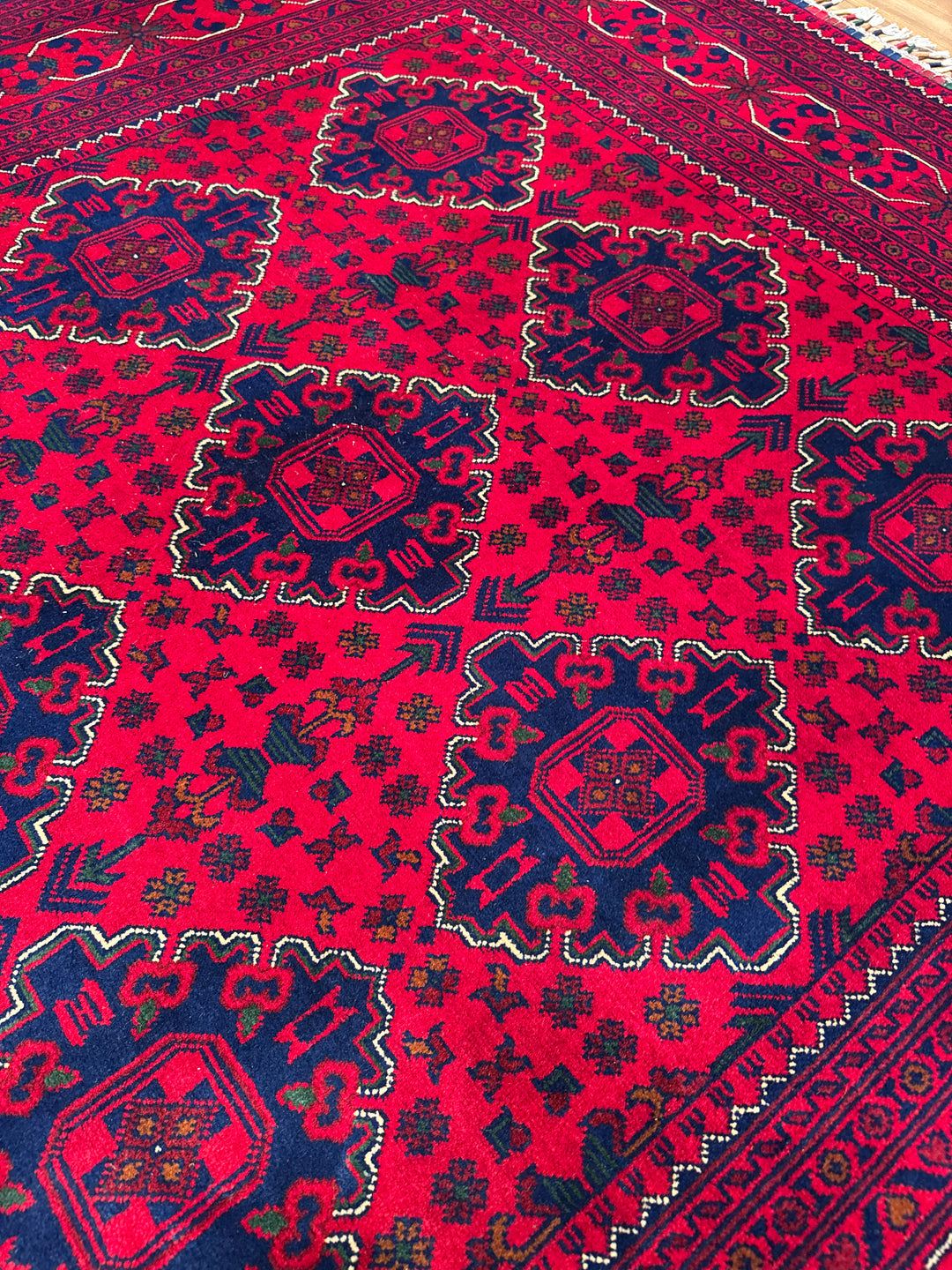 Afgan Halısı Hamyap Orijinal El Dokuması Kök Boya Yün 169x238 4.02 Metrekare - 5x7 ft