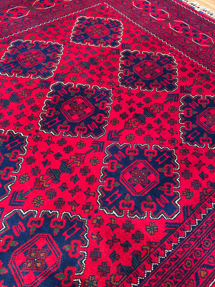 Afgan Halısı Hamyap Orijinal El Dokuması Kök Boya Yün 169x238 4.02 Metrekare - 5x7 ft