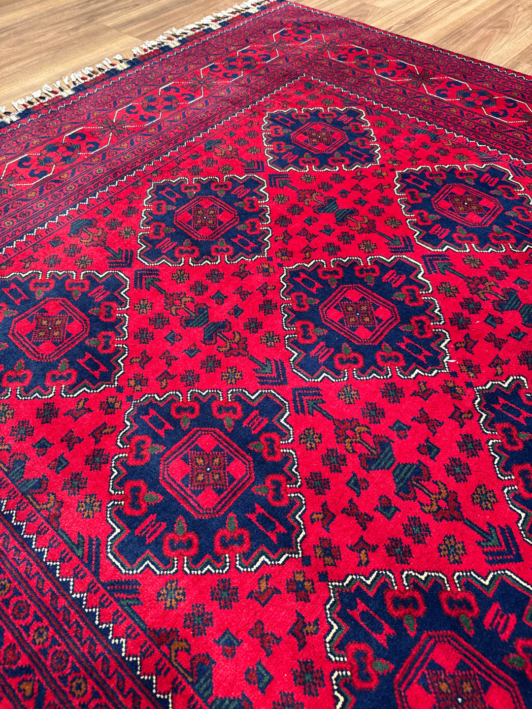 Afgan Halısı Hamyap Orijinal El Dokuması Kök Boya Yün 169x238 4.02 Metrekare - 5x7 ft