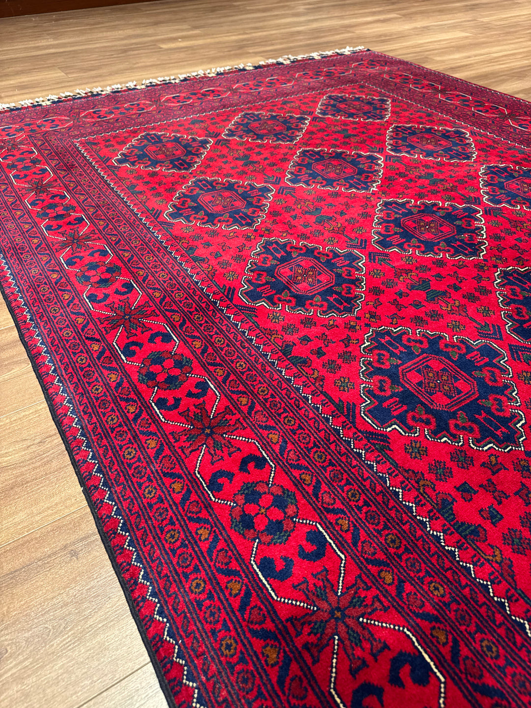 Afgan Halısı Hamyap Orijinal El Dokuması Kök Boya Yün 169x238 4.02 Metrekare - 5x7 ft