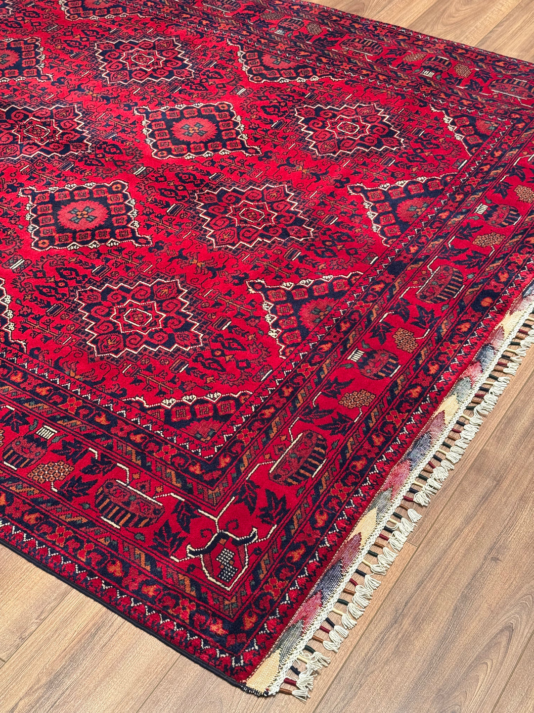 Afghan Carpet Hamyap Original Hand Woven Vegetable Dyed Wool 173x231 4 Square Meters - 5x7 ft