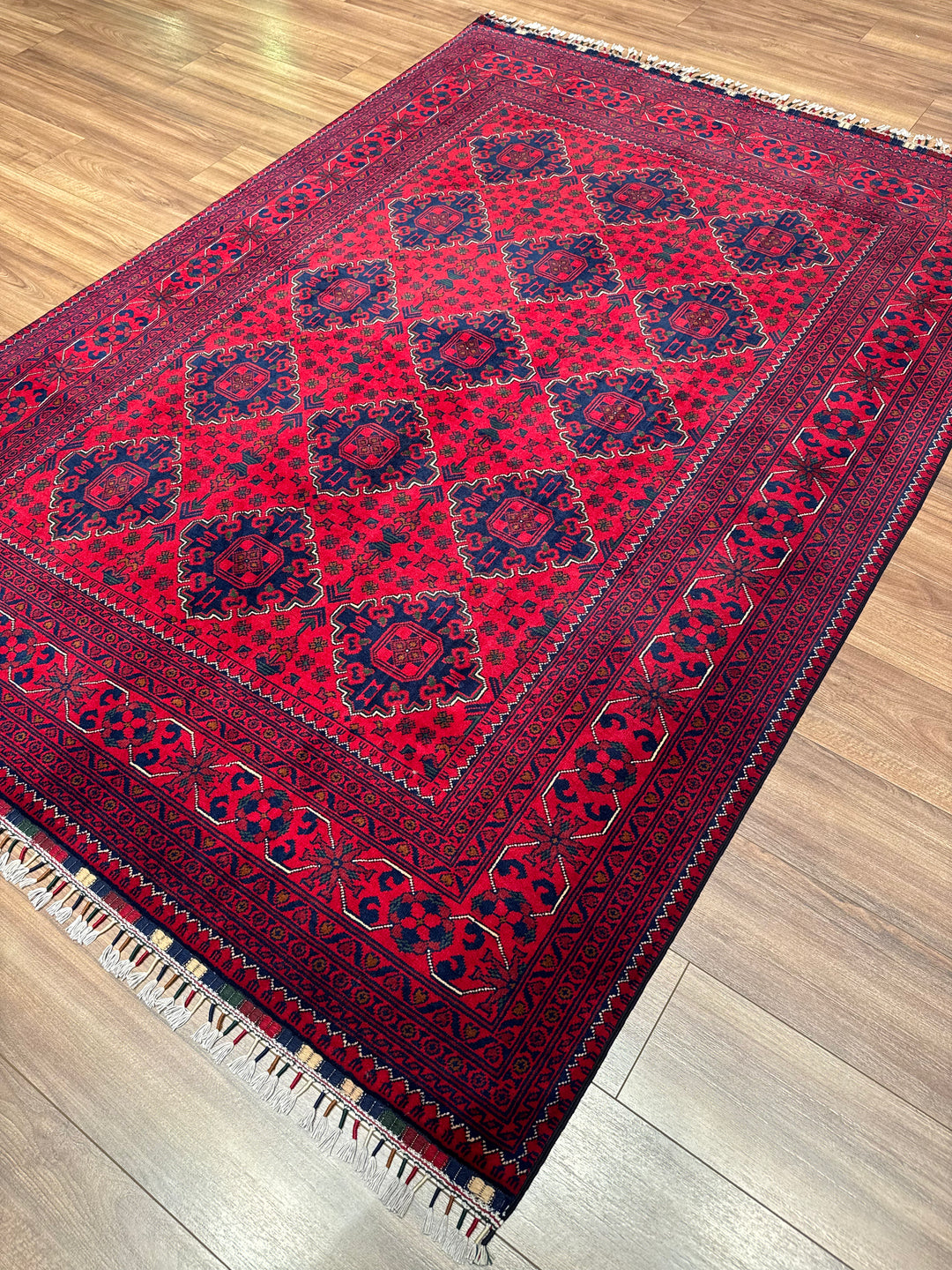 Afgan Halısı Hamyap Orijinal El Dokuması Kök Boya Yün 169x238 4.02 Metrekare - 5x7 ft