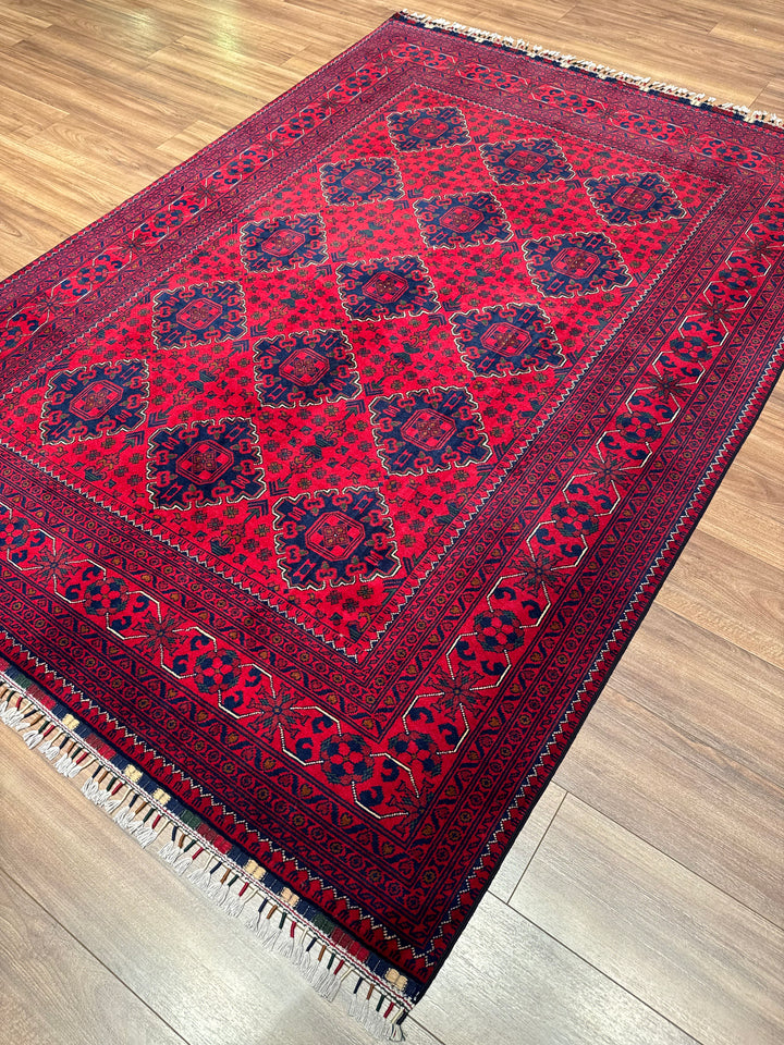 Afgan Halısı Hamyap Orijinal El Dokuması Kök Boya Yün 169x238 4.02 Metrekare - 5x7 ft