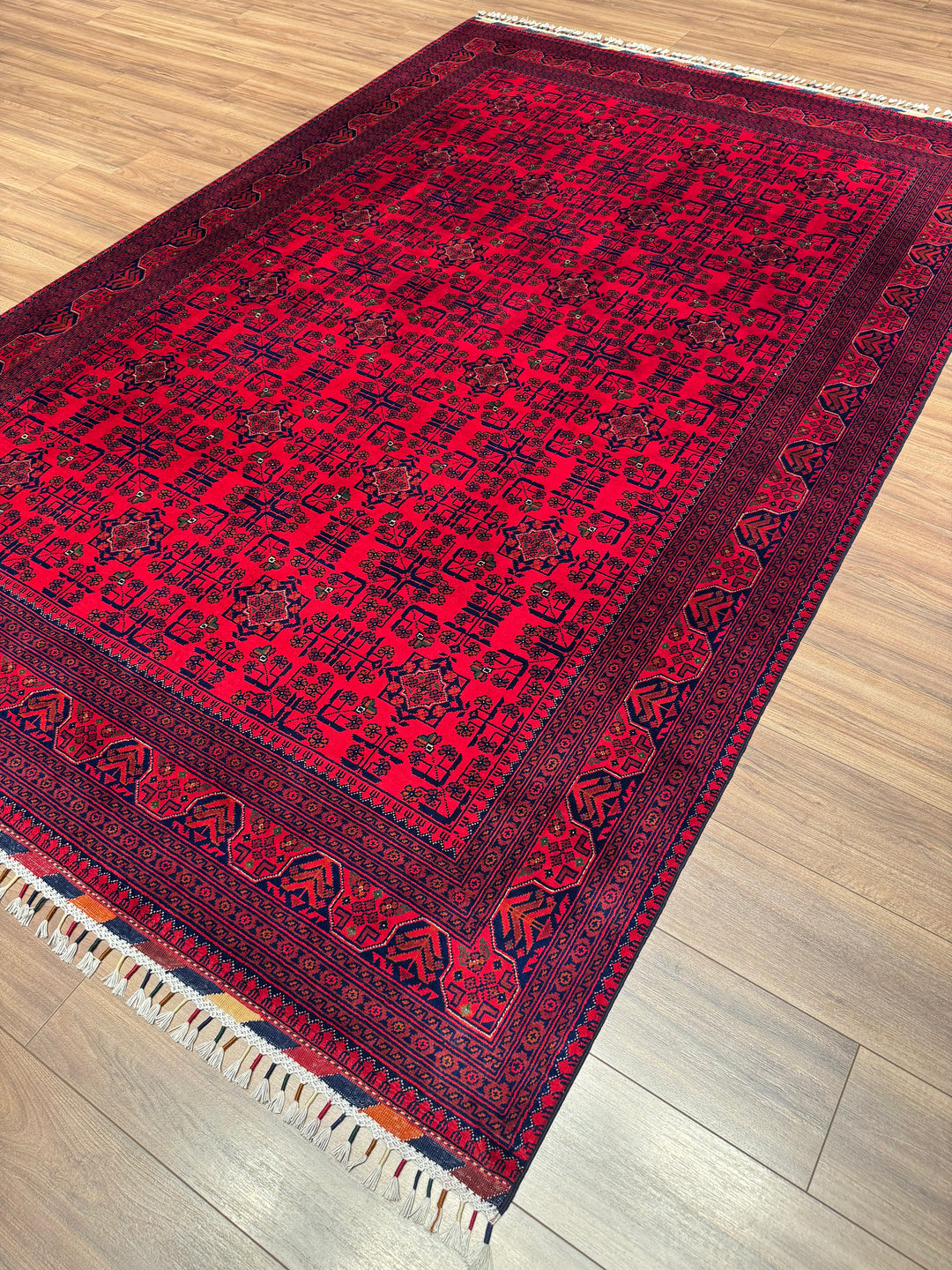 Afgan Halısı Hamyap Orijinal El Dokuması Kök Boya Yün 197x298 5.87 Metrekare - 7x10 ft