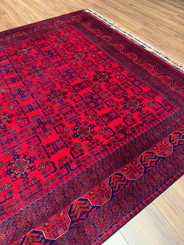 Afgan Halısı Hamyap Orijinal El Dokuması Kök Boya Yün 197x298 5.87 Metrekare - 7x10 ft