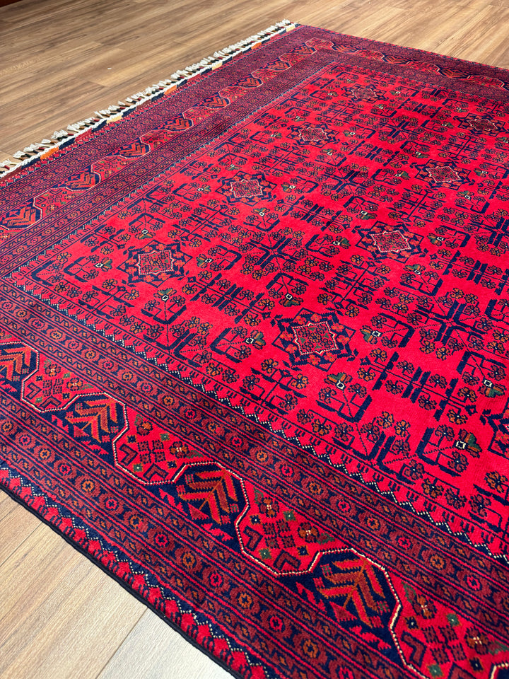 Afgan Halısı Hamyap Orijinal El Dokuması Kök Boya Yün 197x298 5.87 Metrekare - 7x10 ft