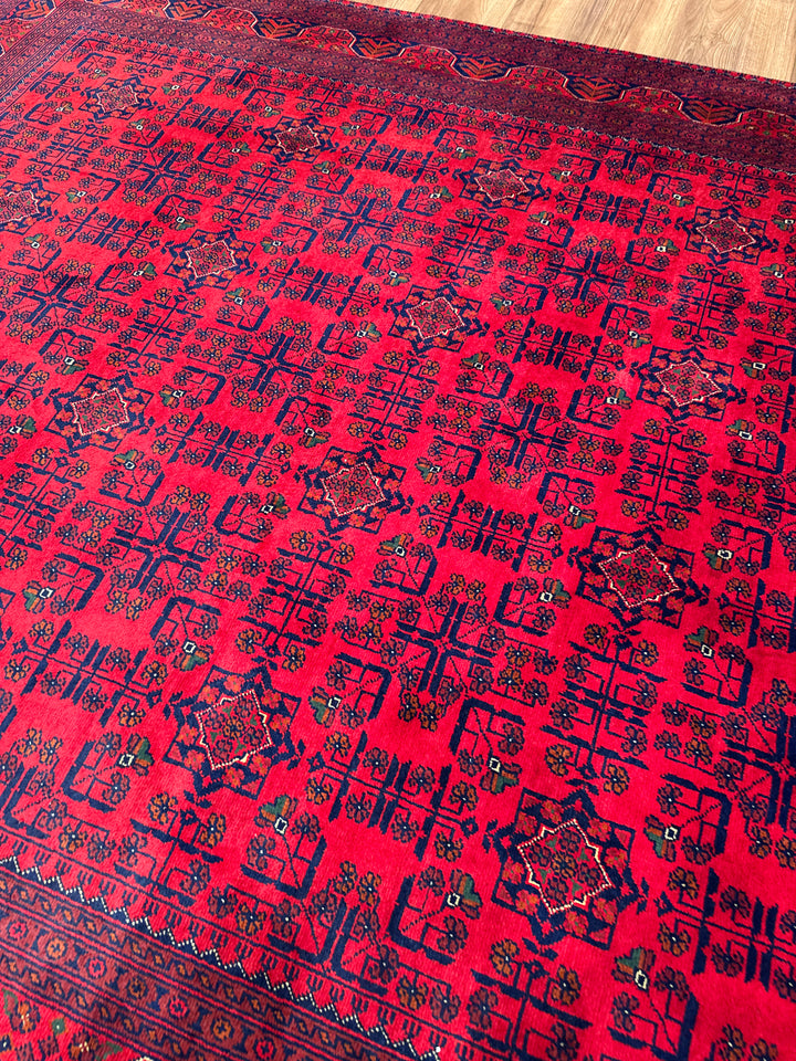 Afgan Halısı Hamyap Orijinal El Dokuması Kök Boya Yün 197x298 5.87 Metrekare - 7x10 ft