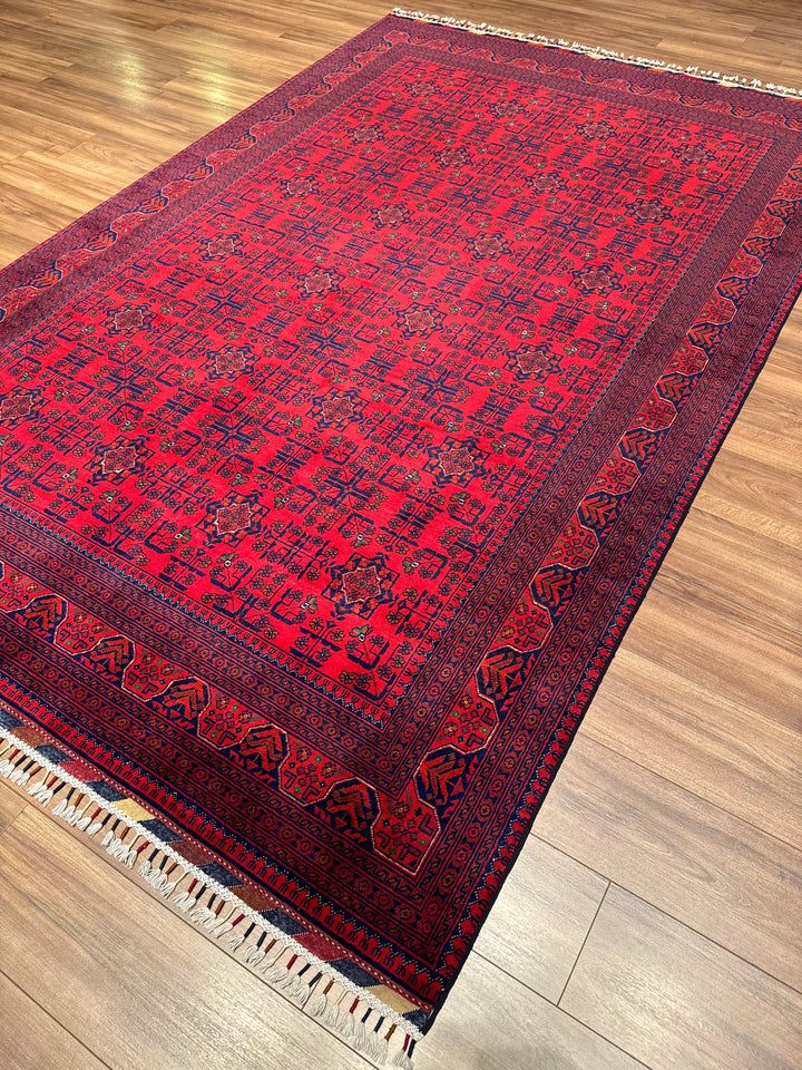 Afgan Halısı Hamyap Orijinal El Dokuması Kök Boya Yün 197x298 5.87 Metrekare - 7x10 ft