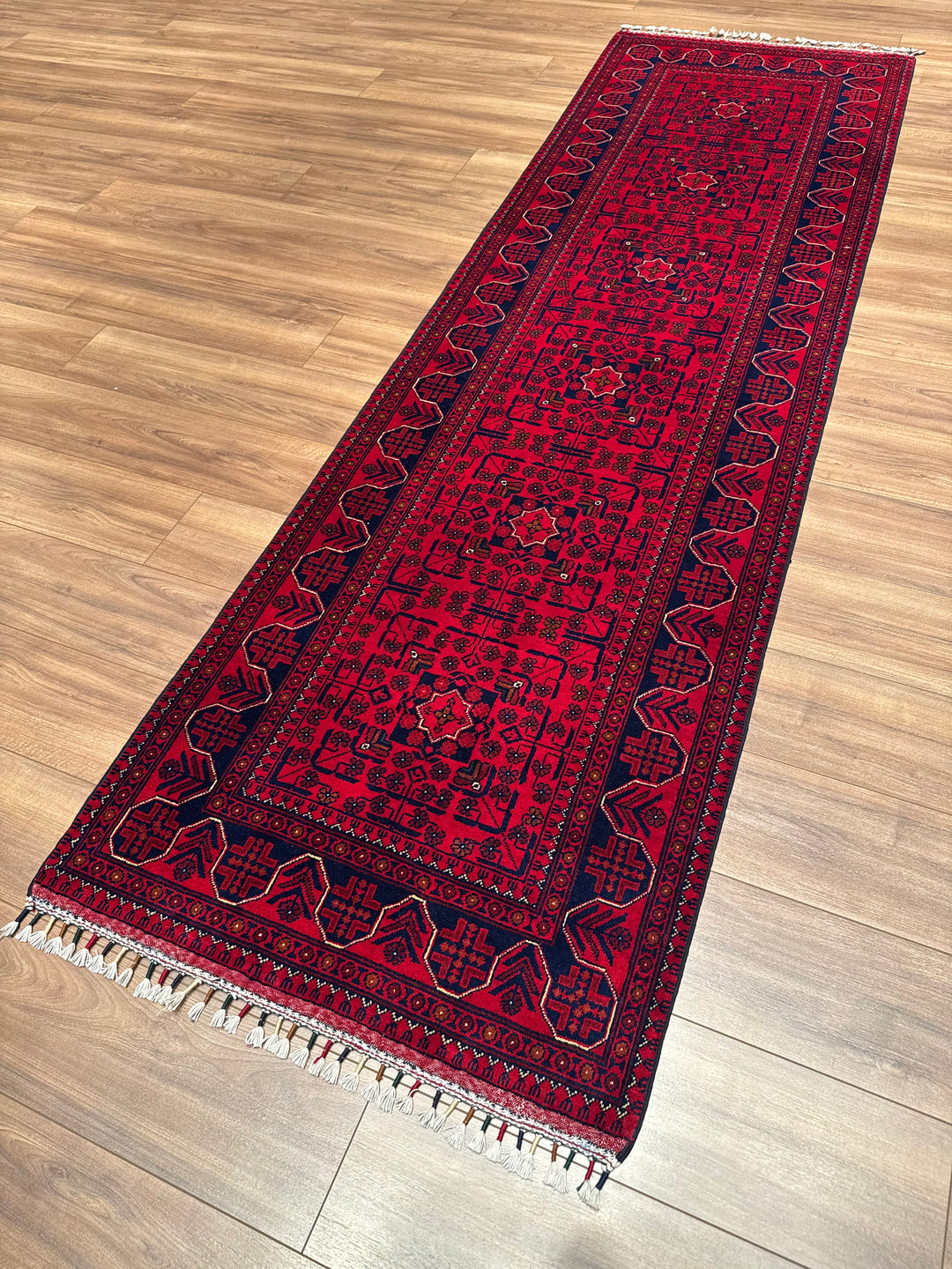 Afgan Halısı Hamyap Yolluk Orijinal El Dokuması Kök Boya Yün 0.85x286 2.43 Metrekare - 3x10 ft