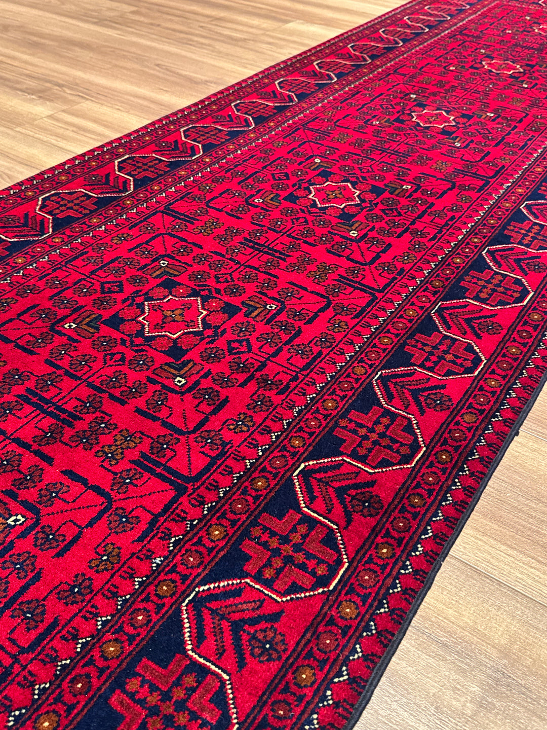 Afgan Halısı Hamyap Yolluk Orijinal El Dokuması Kök Boya Yün 0.85x286 2.43 Metrekare - 3x10 ft