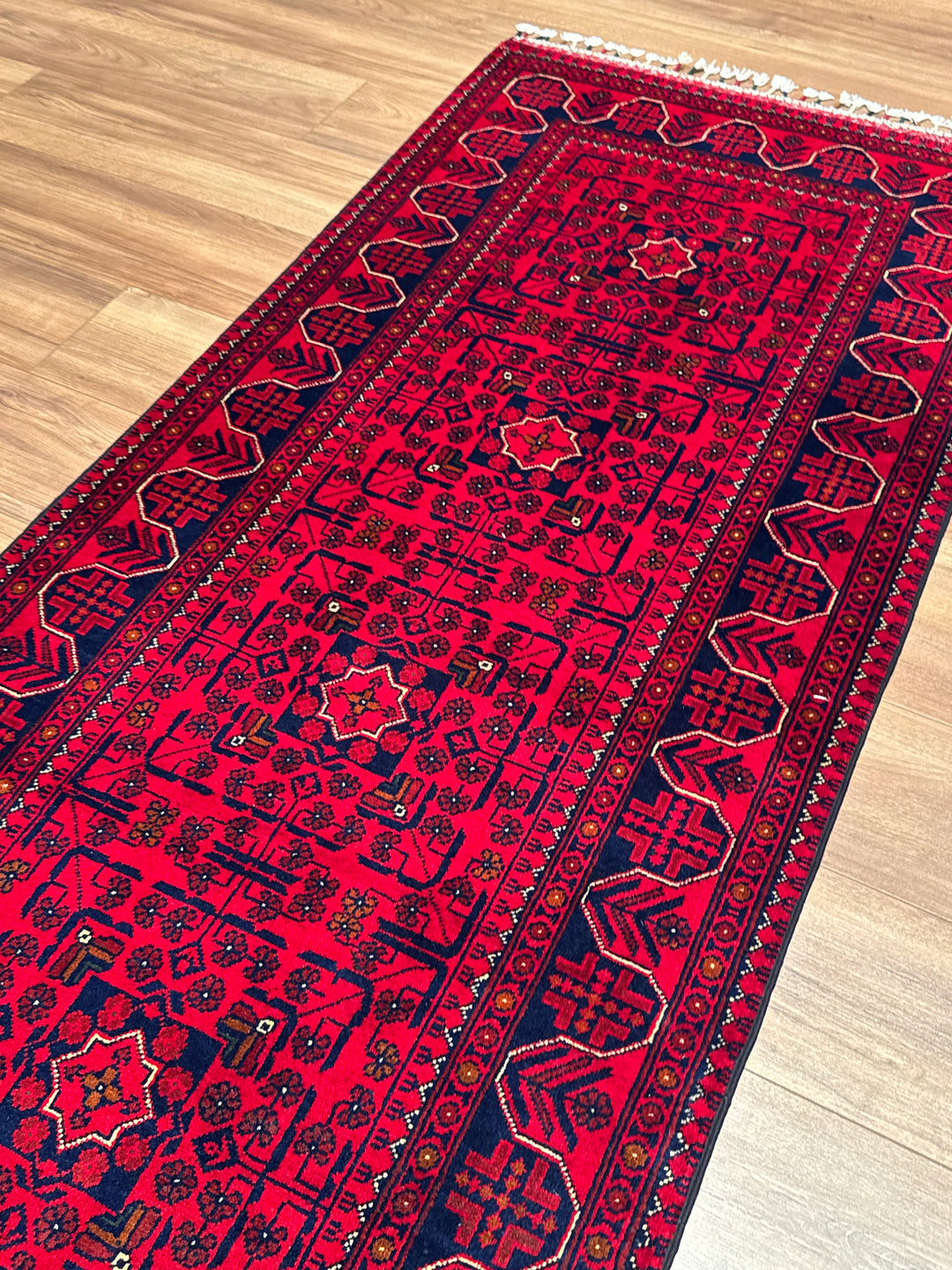 Afgan Halısı Hamyap Yolluk Orijinal El Dokuması Kök Boya Yün 0.85x286 2.43 Metrekare - 3x10 ft