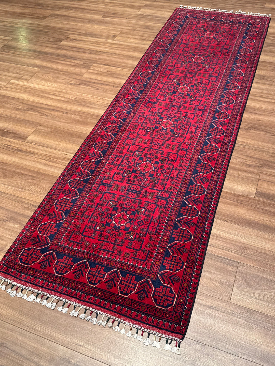 Afgan Halısı Hamyap Yolluk Orijinal El Dokuması Kök Boya Yün 0.85x286 2.43 Metrekare - 3x10 ft