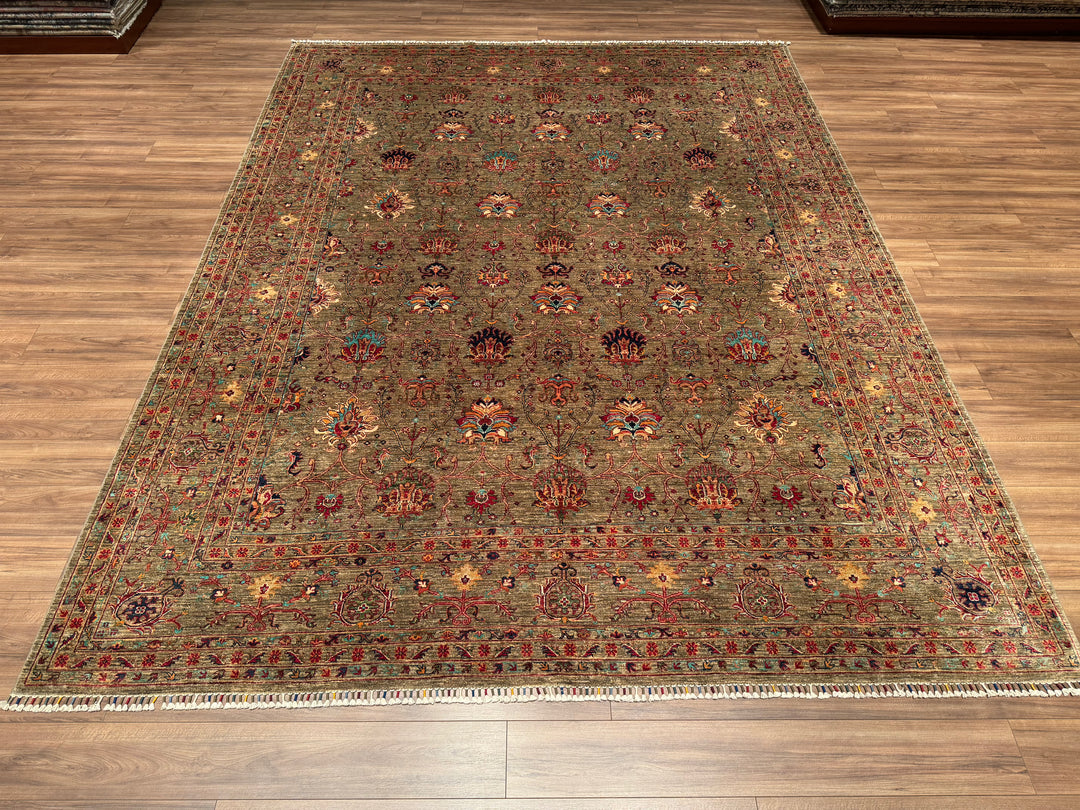 Sultani Binbirgece Original Hand Woven Brown Vegetable Dyed Wool Carpet 303x388 11.76 Square Meters - 10x14 ft